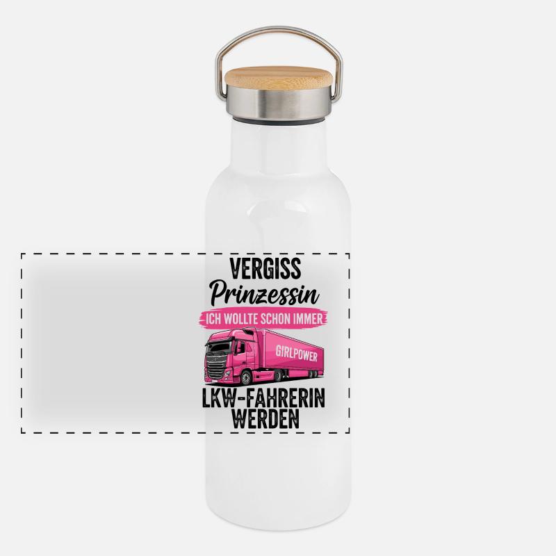 Chauffeur de camion : Forget Princess Gourde isotherme avec bouchon en bambou