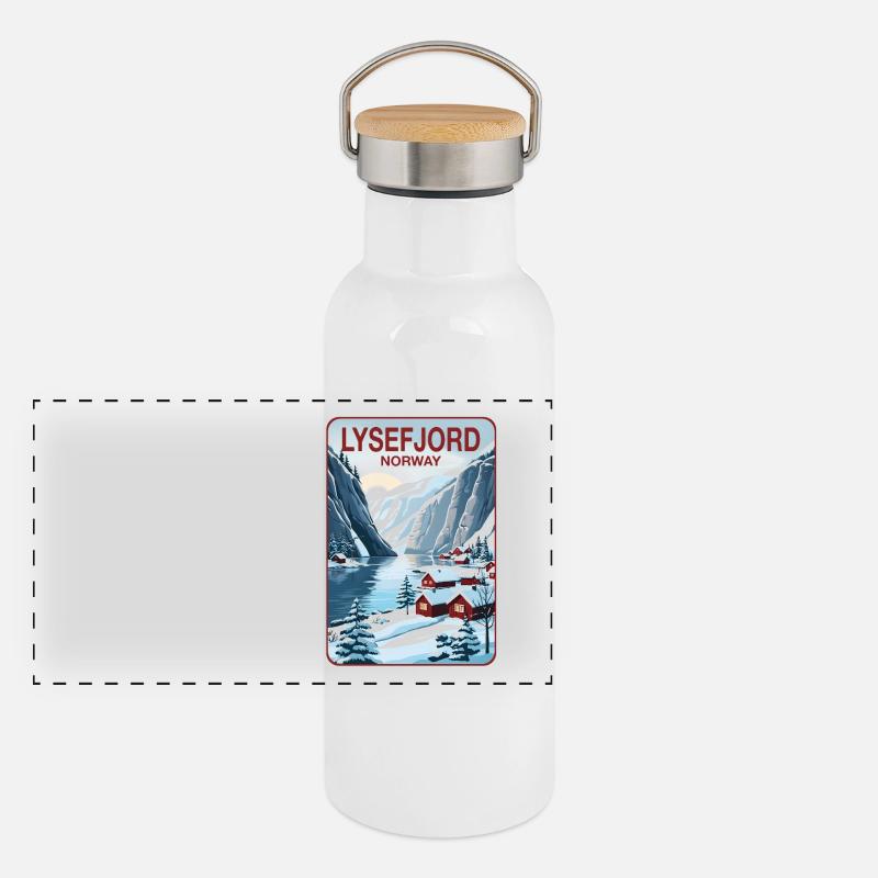 LyseFjord Gourde isotherme avec bouchon en bambou