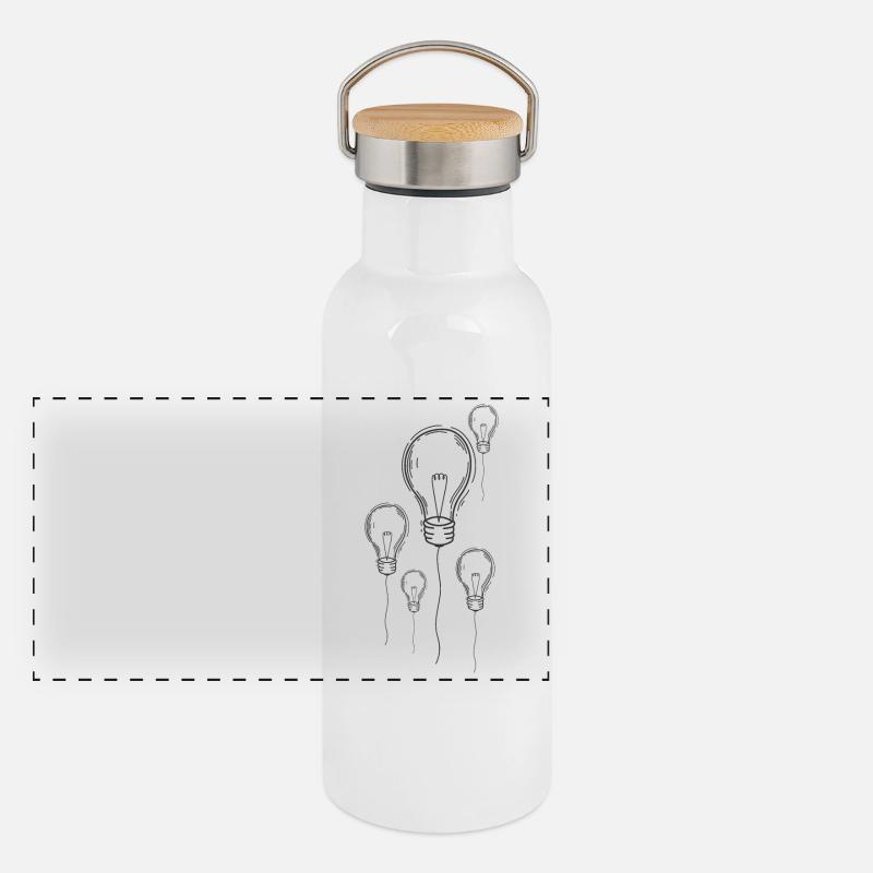 Light Bulbs Street Art Graffiti Spray Art Panoramic Thermal Bottle with Bamboo Lid