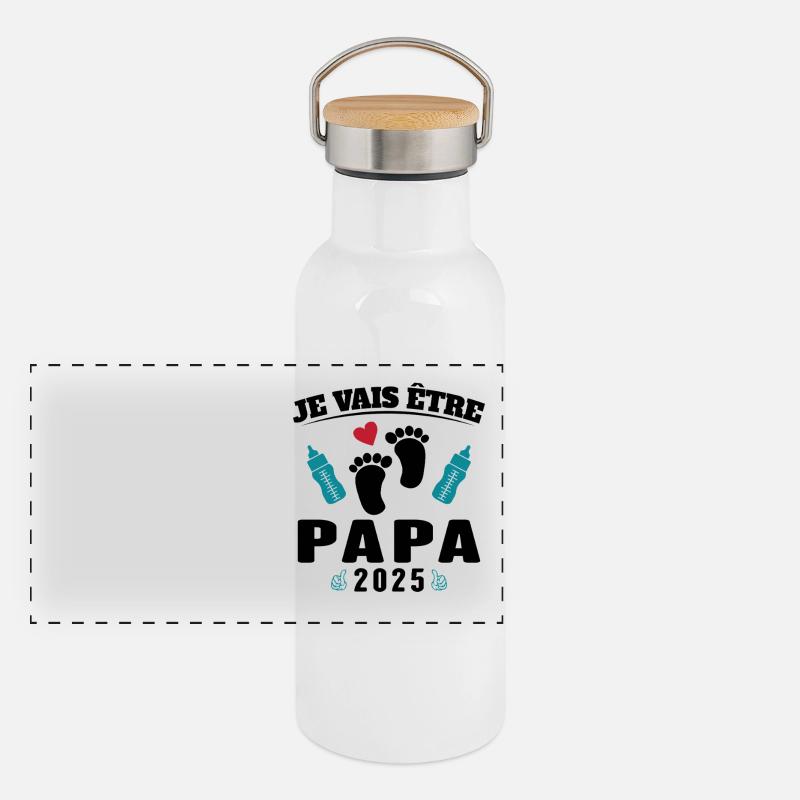 Man Dad To Be 2025 Gift Panoramic Thermal Bottle with Bamboo Lid