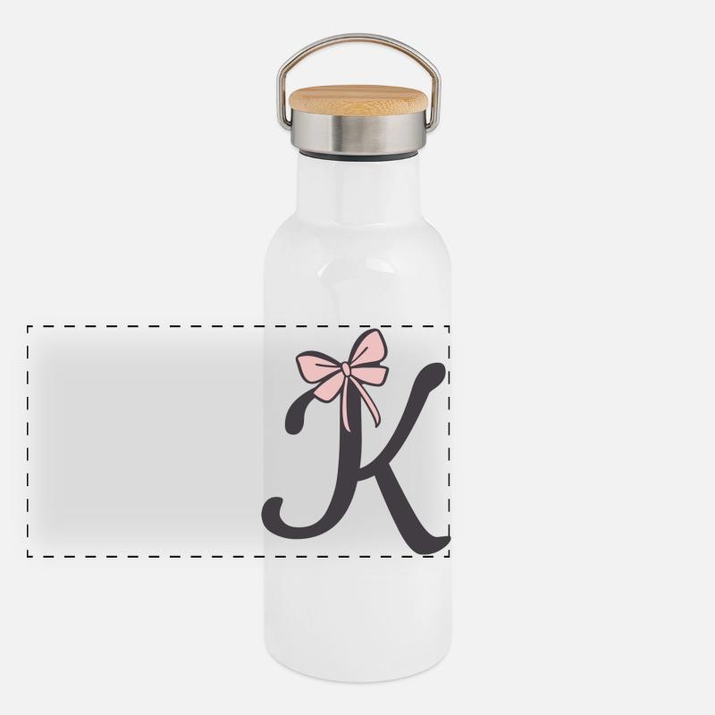 Lettre initiale K noeud Gourde isotherme avec bouchon en bambou