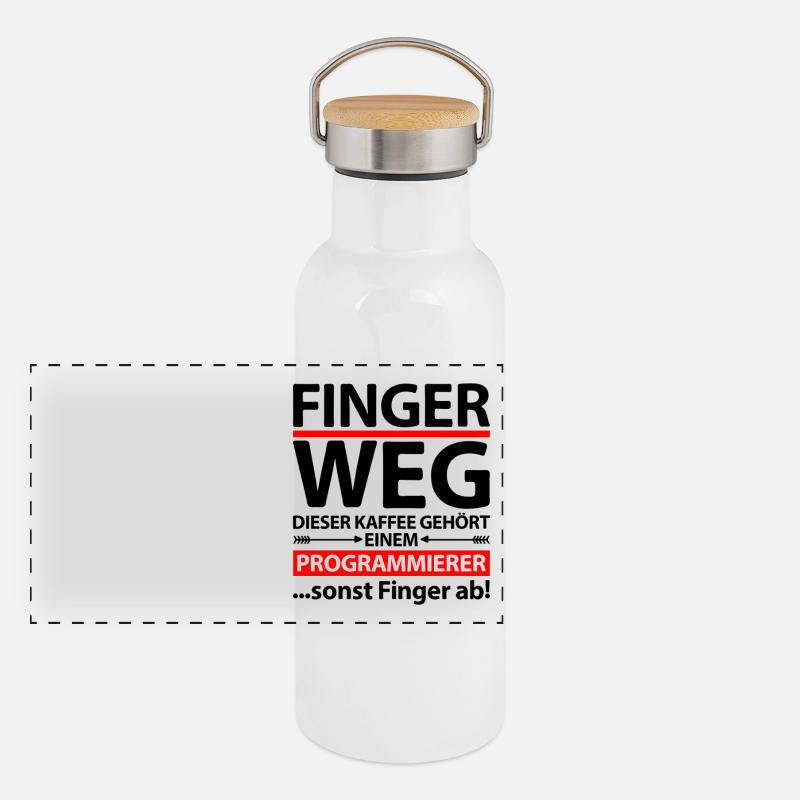 Programmierer Lustige Witzige Sprüche Humor Spruch Panorama Thermosflasche mit Bambusdeckel