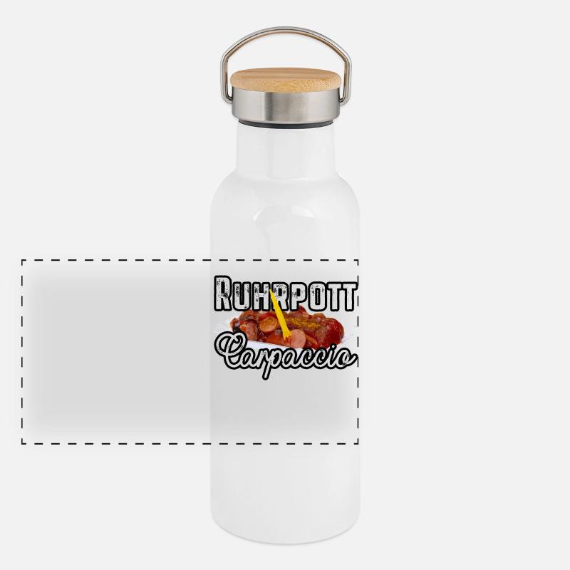 Currywurst Ruhrpott Carpaccio Bratwurst Geschenk Panorama Thermosflasche mit Bambusdeckel
