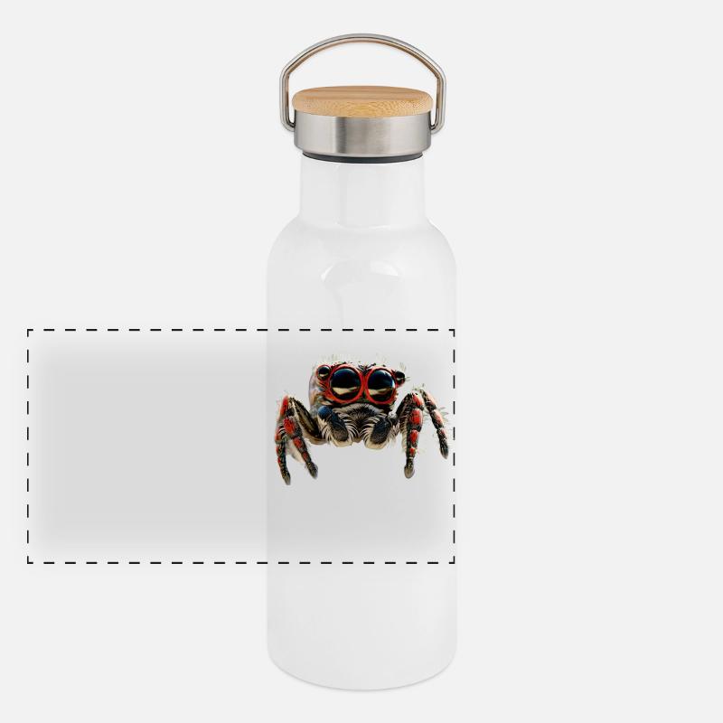 Araignée sauteuse tarentule tarentule araignée Gourde isotherme avec bouchon en bambou