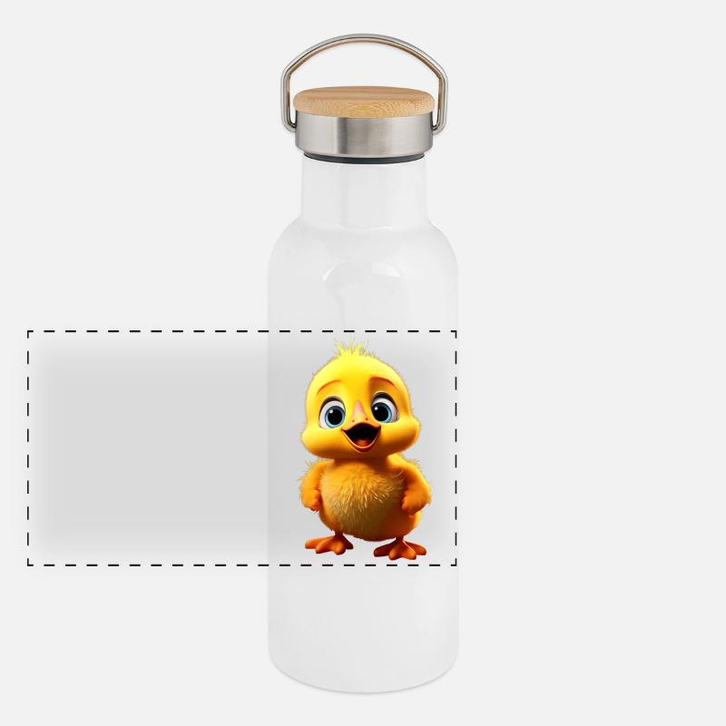 Canard Mignon Bébé Canard Poussin Canetons Canetons Gourde isotherme avec bouchon en bambou