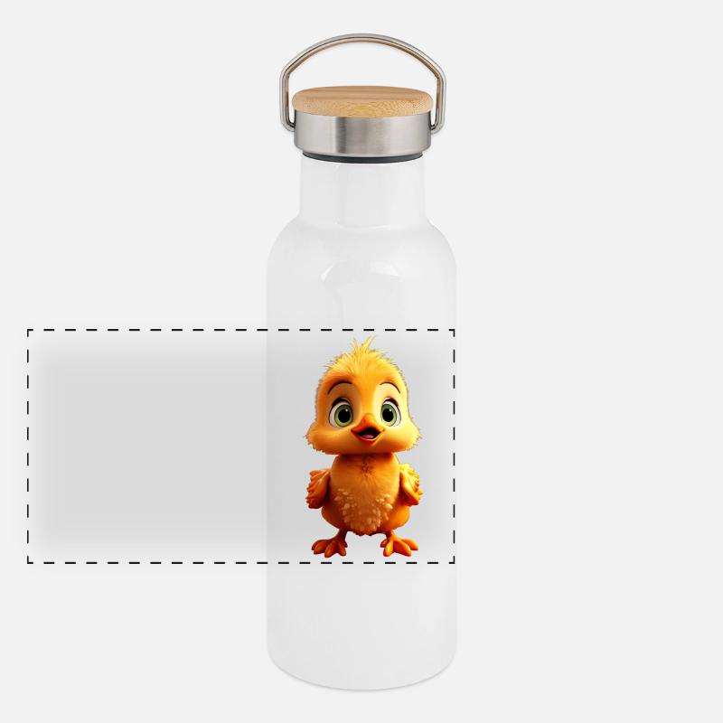 Canard mignon bébé canard poussin canetons canetons canards Gourde isotherme avec bouchon en bambou