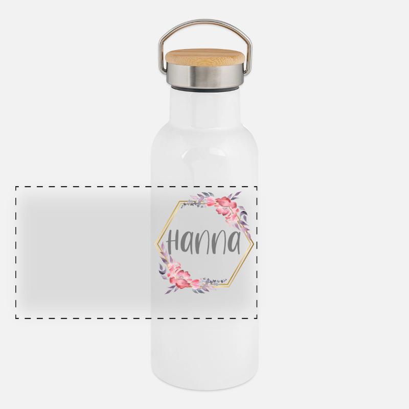 Hanna Mädchen Name personalisiertes Geschenk Panorama Thermosflasche mit Bambusdeckel