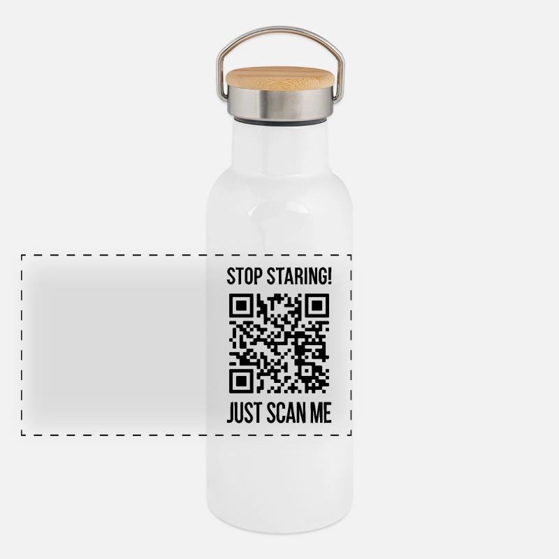 Scan mig QR-kode for motivation Termoflaske med bambuslåg