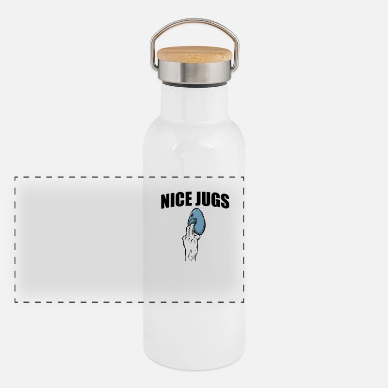 Nice Jugs Hobby Klettern Bouldern Sport Panorama Thermosflasche mit Bambusdeckel