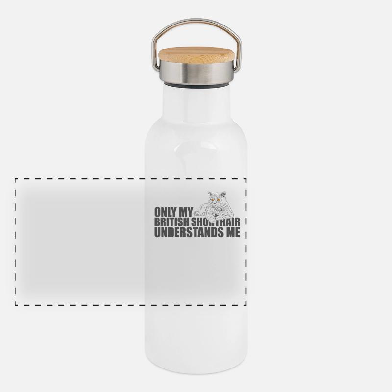 Only my British Shorthair understands Me Panorama Thermosflasche mit Bambusdeckel