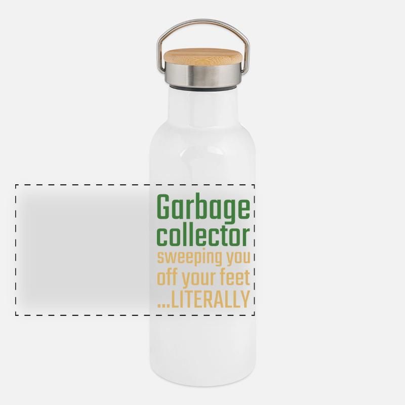 Garbage collector Valentinstag Sweeping you Panorama Thermosflasche mit Bambusdeckel
