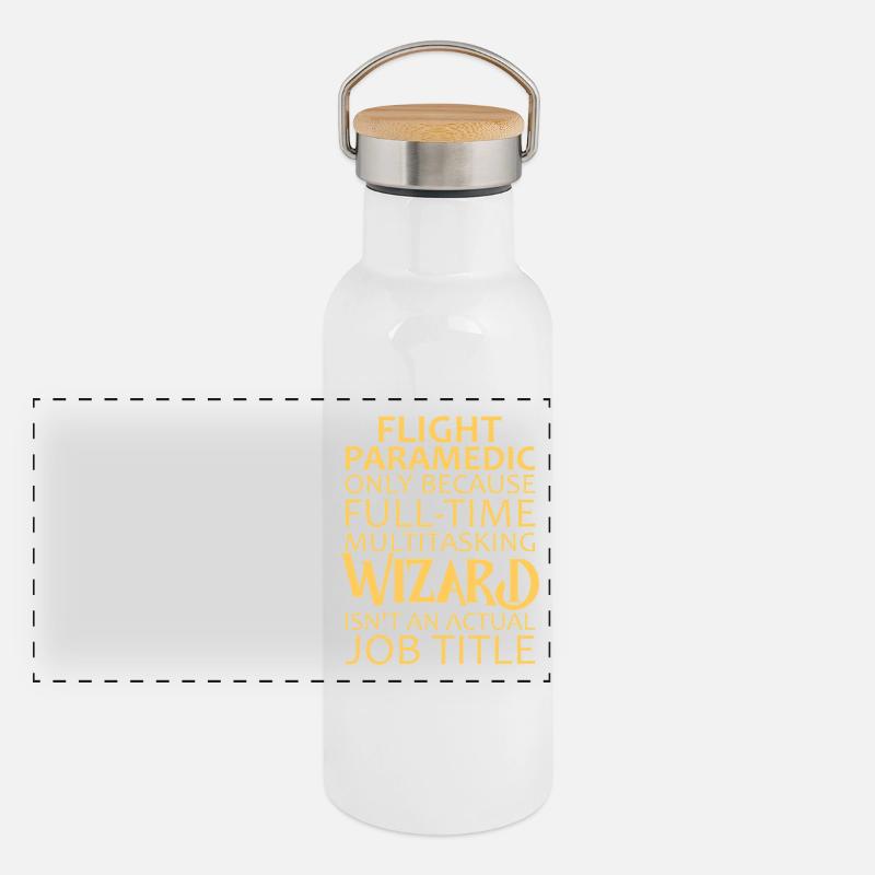 Flight Paramedic Wizard Luftrettung Panorama Thermosflasche mit Bambusdeckel