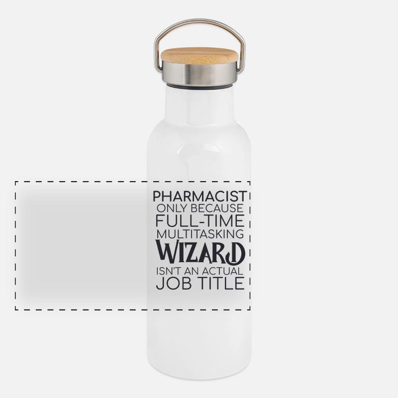 Pharmacist Wizard Apotheke Panorama Thermosflasche mit Bambusdeckel