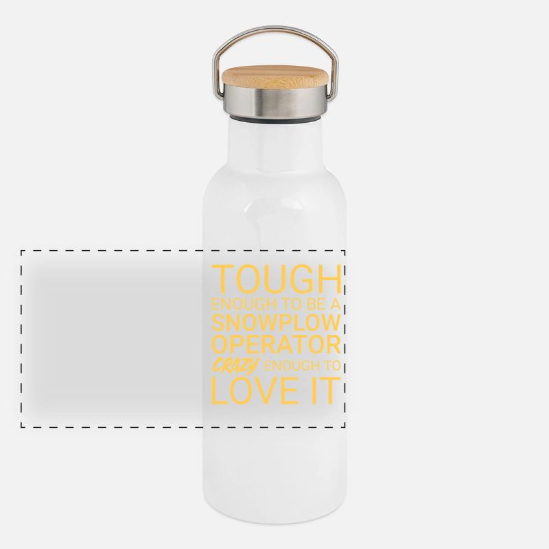 Snowplow Operator Crazy Panoramic Thermal Bottle with Bamboo Lid