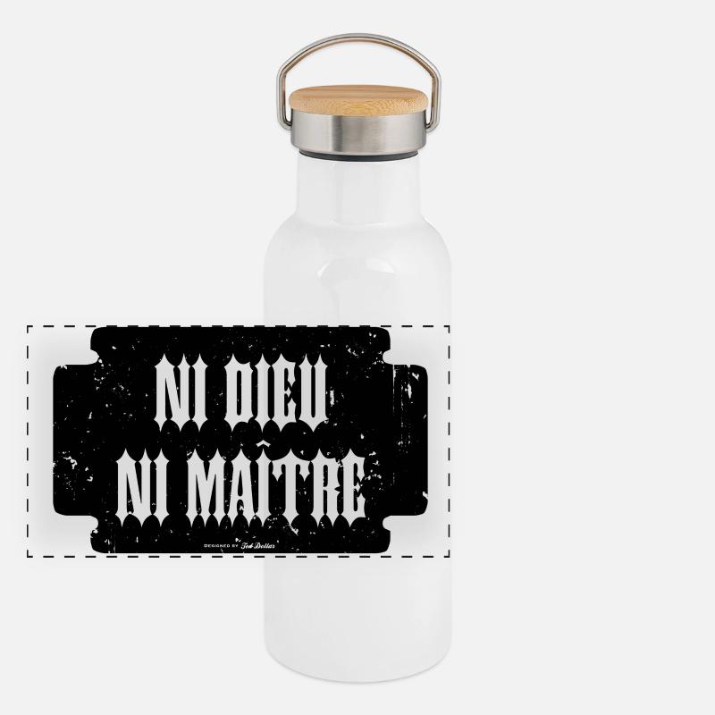 Neither god nor master Panoramic Thermal Bottle with Bamboo Lid