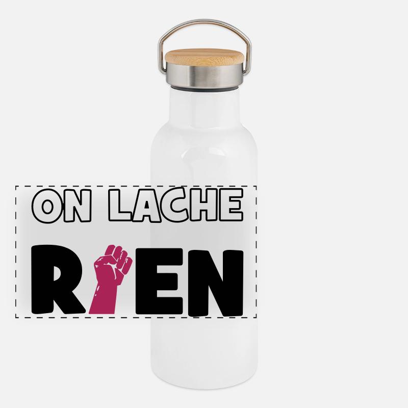 On lâche rien ! Gourde isotherme avec bouchon en bambou