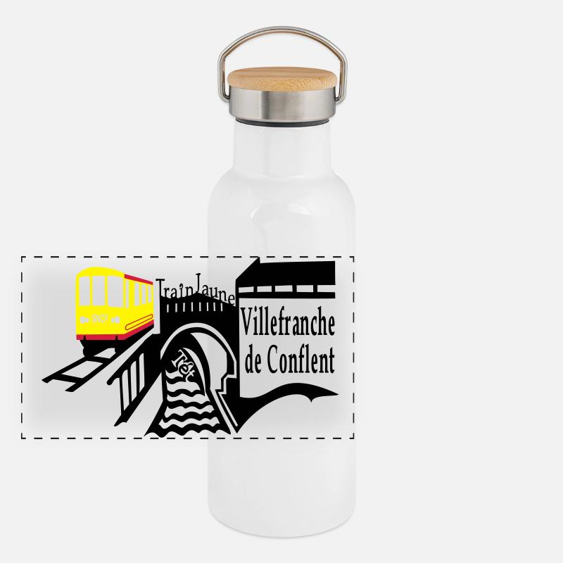 le petit train jaune Gourde isotherme avec bouchon en bambou