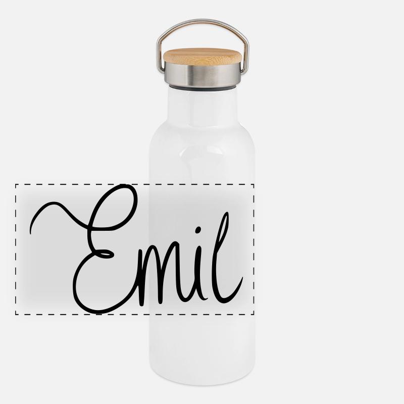 Emil - Panoramic Thermal Bottle with Bamboo Lid - white