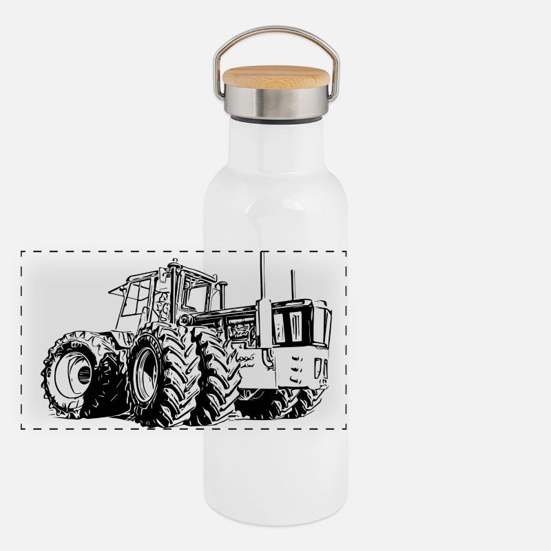 Tracteur Géant Gourde isotherme avec bouchon en bambou