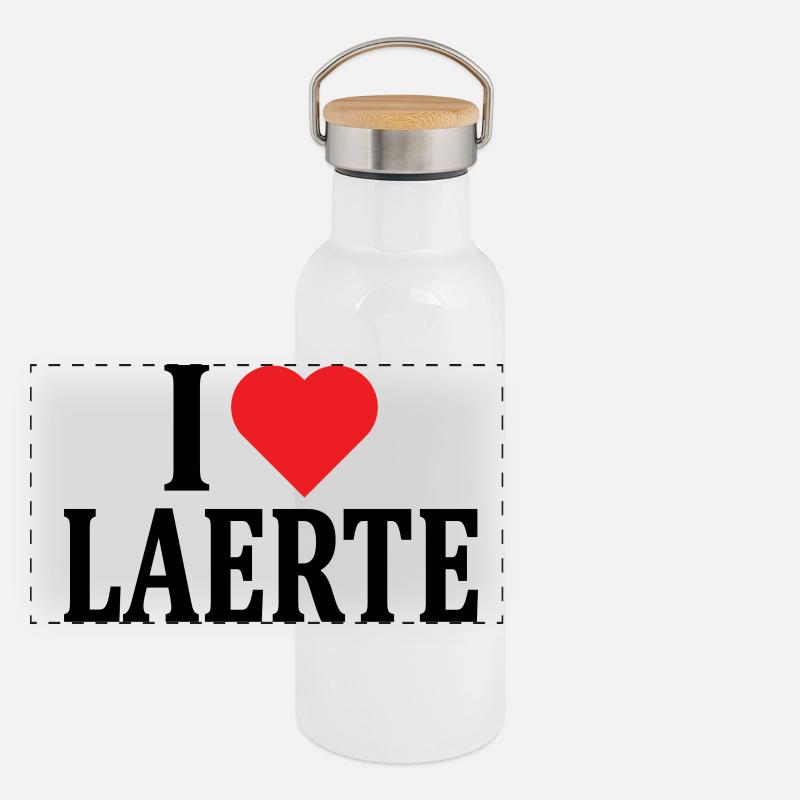 Name T-Shirt Ich liebe Laerte T-Shirt Geschenkidee Panorama Thermosflasche mit Bambusdeckel