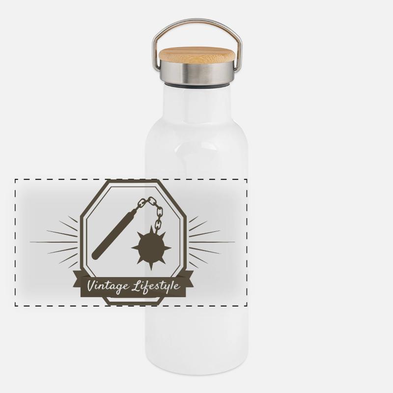 Vintage-Lebensstil Panorama Thermosflasche mit Bambusdeckel