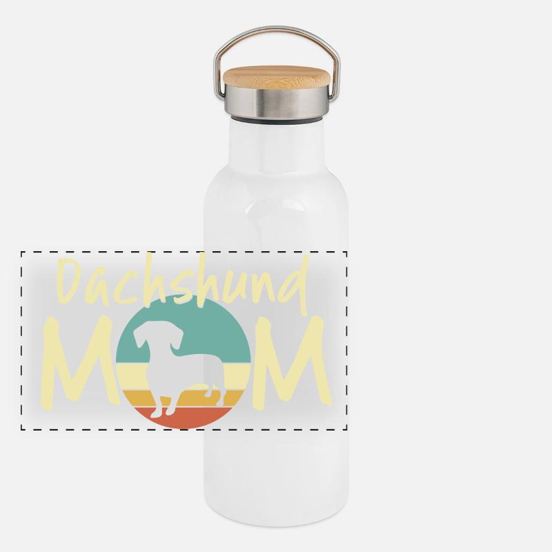Dachshund Moon Mother Design Panoramic Thermal Bottle with Bamboo Lid