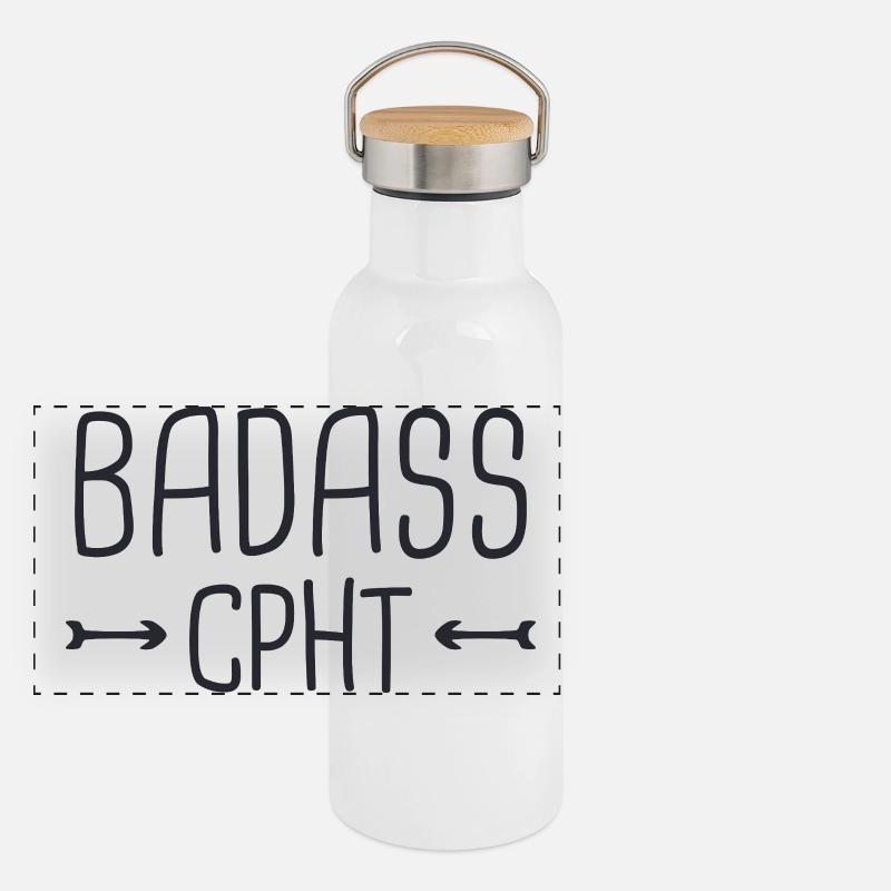 CPhT Badass Pharmacy Panoramic Thermal Bottle with Bamboo Lid