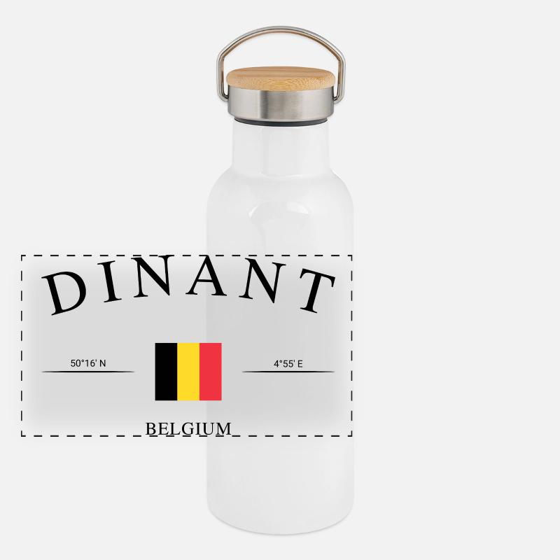 Dinant Belgium – Holiday Souvenir & Gift Panoramic Thermal Bottle with Bamboo Lid