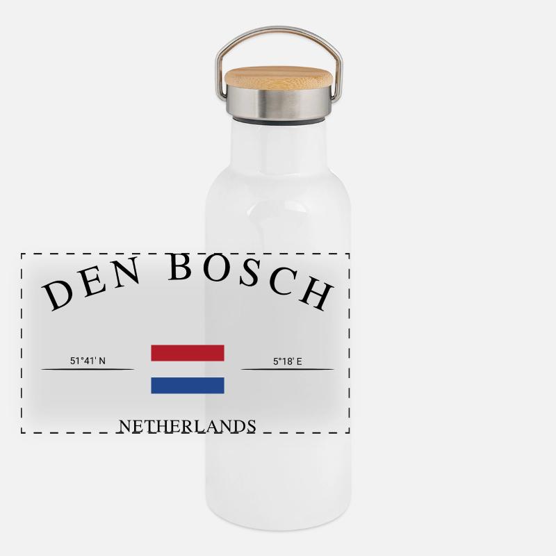's-Hertogenbosch – Holiday Souvenir & Gift Panoramic Thermal Bottle with Bamboo Lid