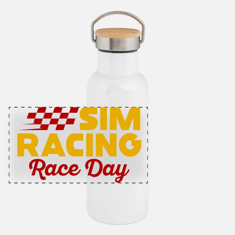 Sim Racing Race Day Panoramic Thermal Bottle with Bamboo Lid
