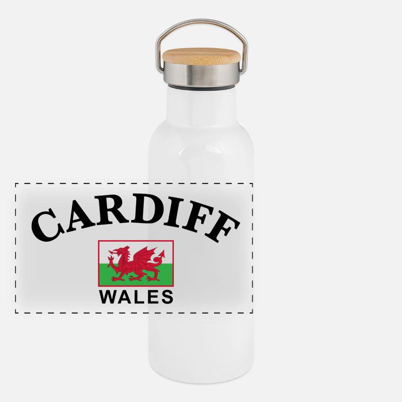 Cardiff, Pays de Galles Gourde isotherme avec bouchon en bambou