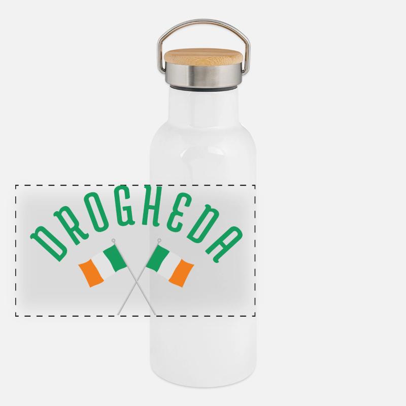 Drapeau irlandais croisé de Drogheda Gourde isotherme avec bouchon en bambou
