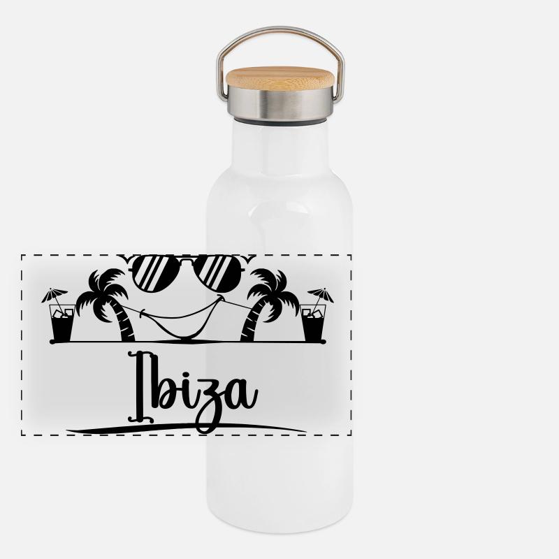 Ibiza Gourde isotherme avec bouchon en bambou