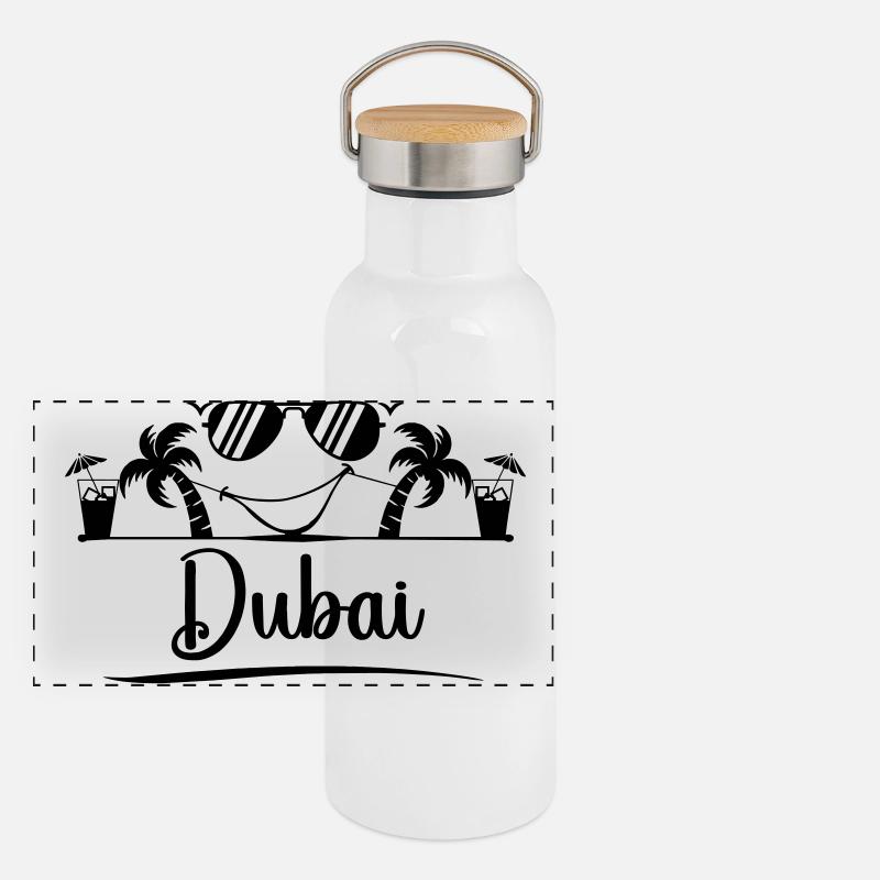 Dubaï Gourde isotherme avec bouchon en bambou