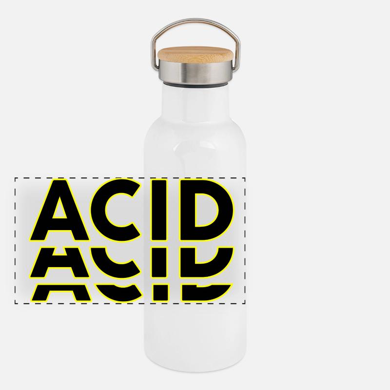 Acid Techno Amelie Hard Dark Beats Panoramic Thermal Bottle with Bamboo Lid
