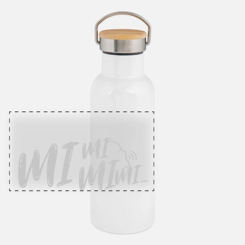 Ich hör nur mi mi mi Panorama Thermosflasche mit Bambusdeckel