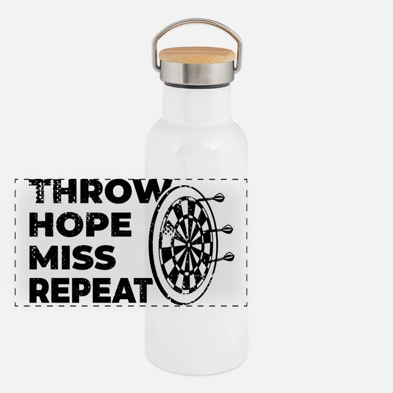 Darts Player Saying Panoramic Thermal Bottle with Bamboo Lid