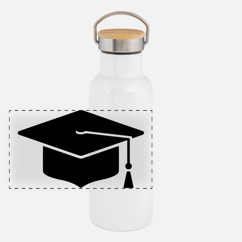 Doktorhut Abschluss Icon Panorama Thermosflasche mit Bambusdeckel
