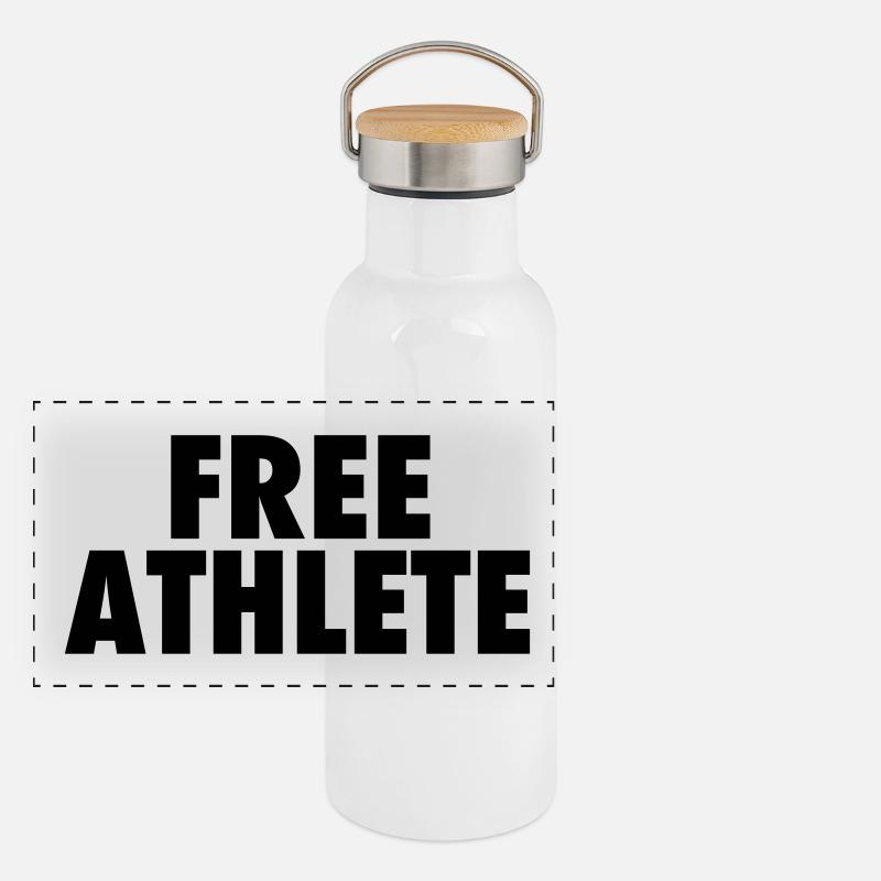 free athlete centered Panorama Thermosflasche mit Bambusdeckel