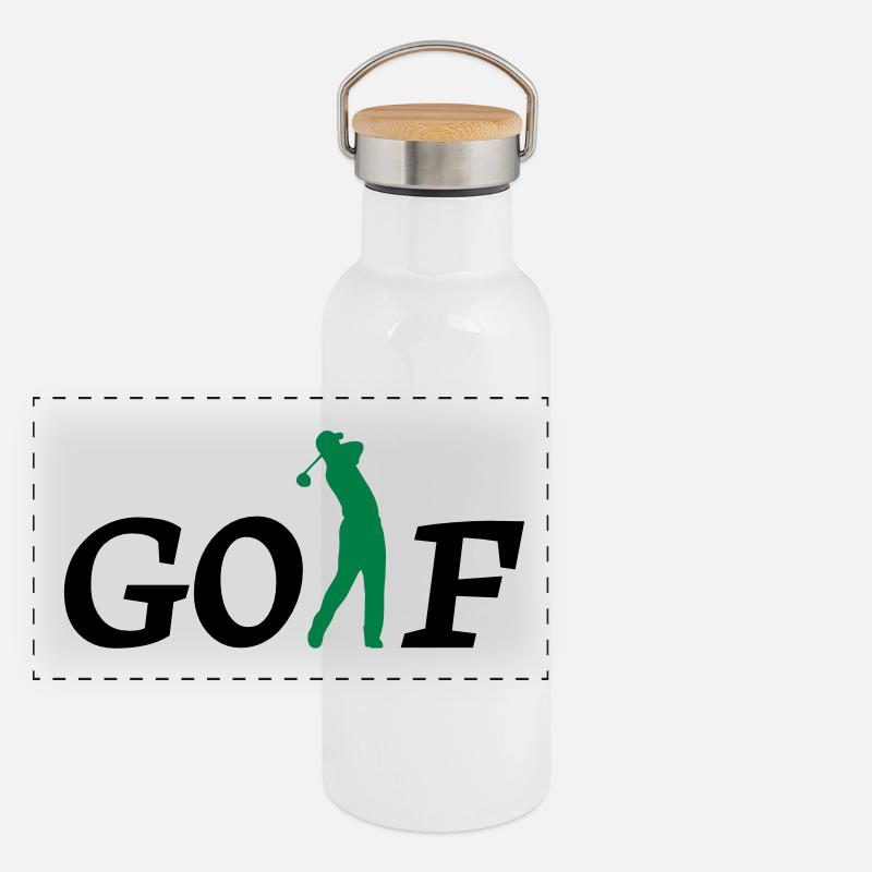 Golf Panorama Thermosflasche mit Bambusdeckel