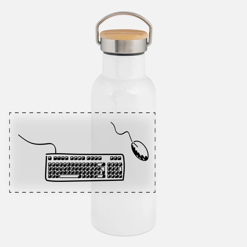 keyboard and mouse Panoramic Thermal Bottle with Bamboo Lid