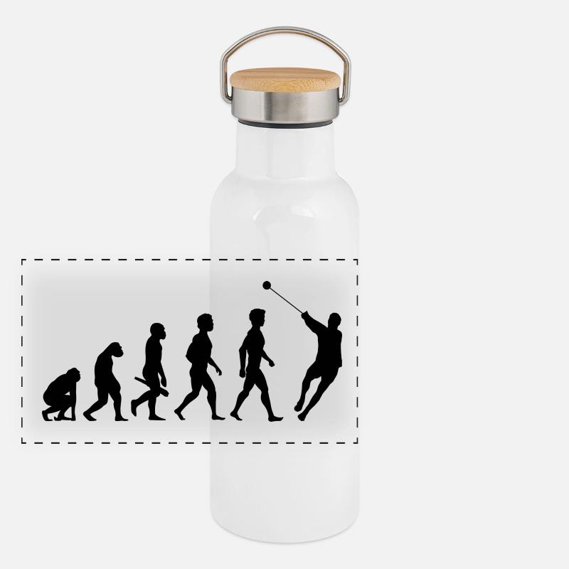 hammerwerfen hammerwerfer hammer throw1 Panorama Thermosflasche mit Bambusdeckel