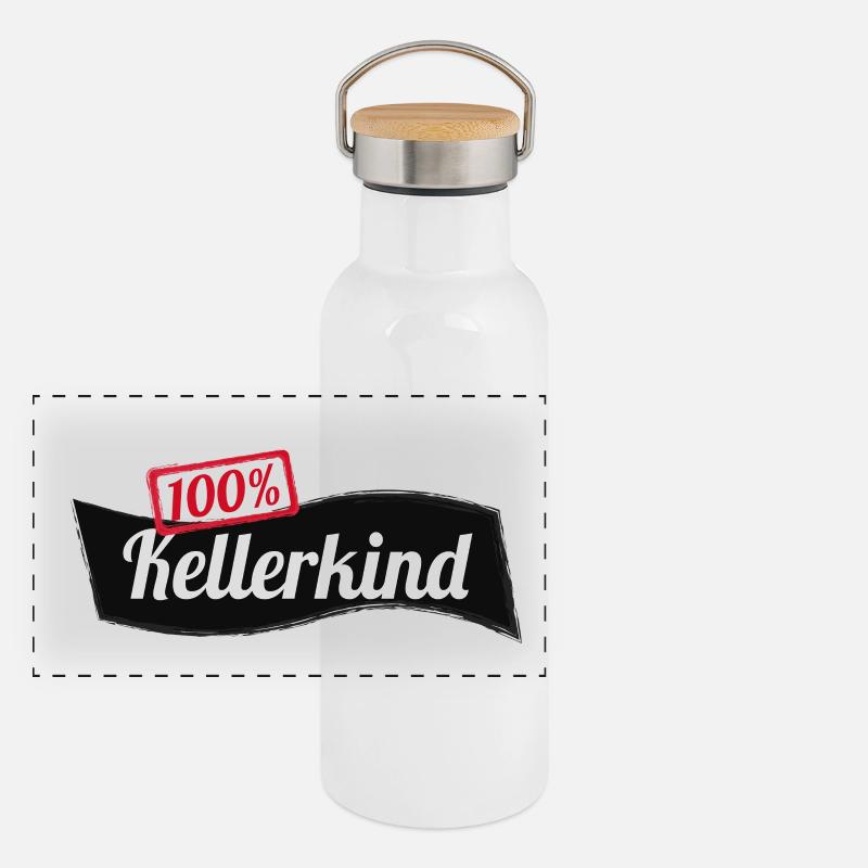 Kellerkind 100% Informatik Student Geschenk Panorama Thermosflasche mit Bambusdeckel