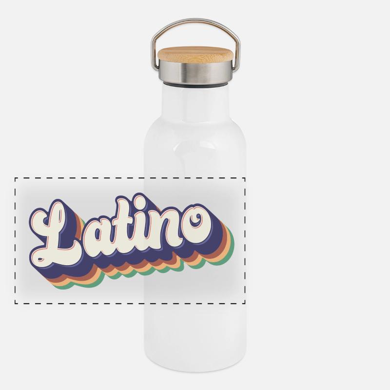 Latino - Stolze mexikanisch Spanisch Hispanic Root Men Panorama Thermosflasche mit Bambusdeckel