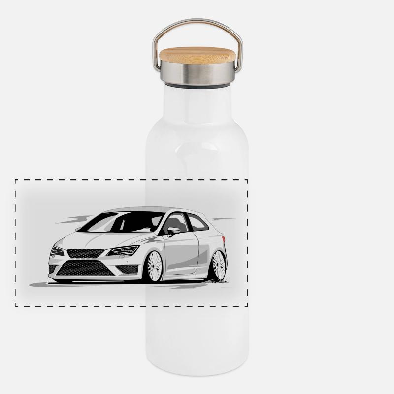 Leon de la fr, faible, profond, Stanced, Cupra Gourde isotherme avec bouchon en bambou