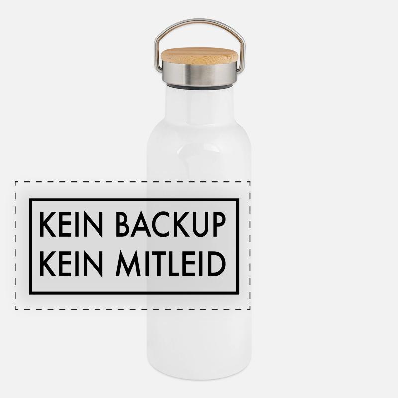 Kein Backup kein Mitleid Panorama Thermosflasche mit Bambusdeckel