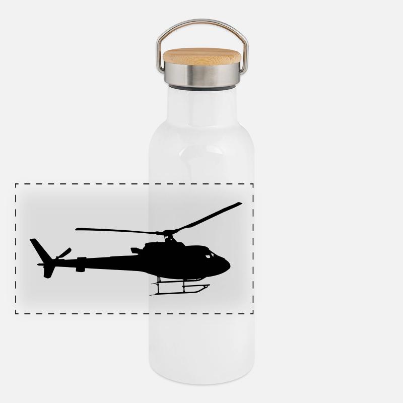 Helicopter fly gift idea fast Panoramic Thermal Bottle with Bamboo Lid