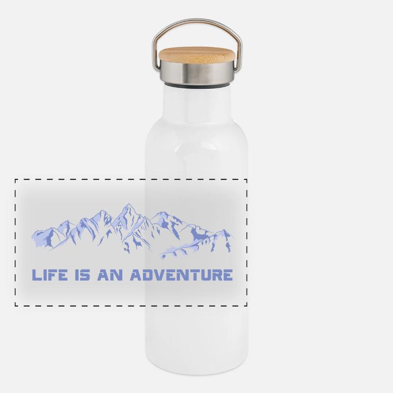 Panorama Thermosflasche mit Bambusdeckel