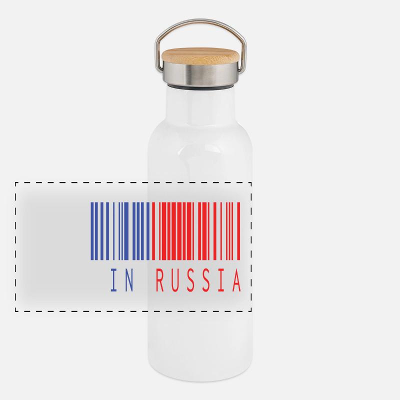 FAIT EN RUSSIE BARCODE Gourde isotherme avec bouchon en bambou