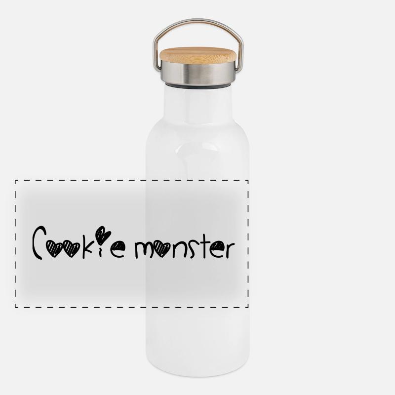 Cookie Monster Gourde isotherme avec bouchon en bambou